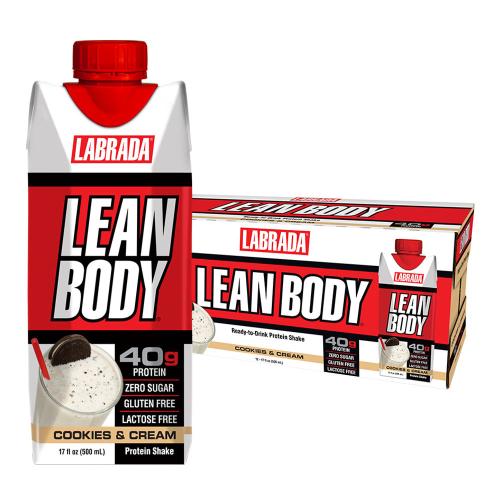 Labrada Lean Body Ready-to-Drink Protein Shake (12 x 500 ml, Čokoládové sušienky a krém)