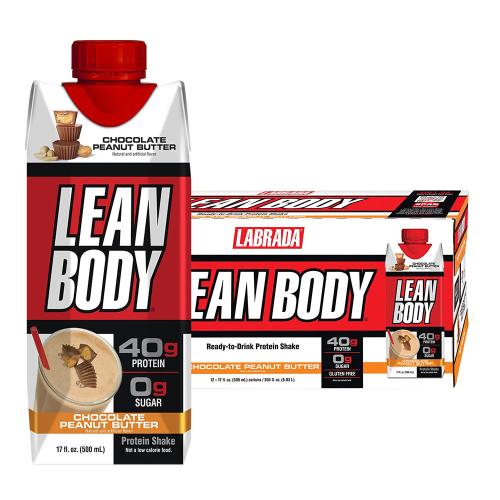 Labrada Lean Body Ready-to-Drink Protein Shake (12 x 500 ml, Čokoládové arašidové maslo)