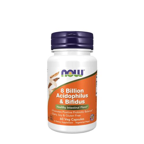 Now Foods 8 miliárd Acidophilus & Bifidus - probiotiká (60 Veg Kapsula)