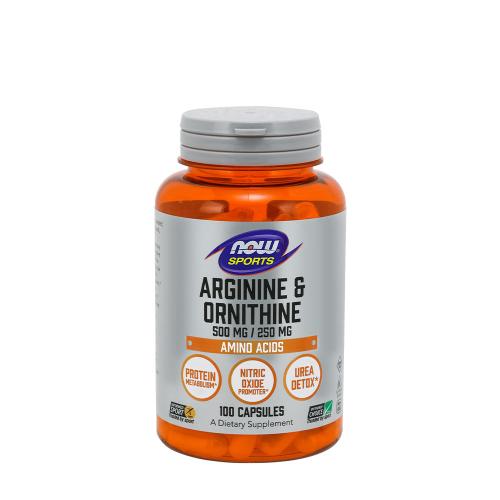 Now Foods Arginín a ornitín (arginín a ornitín) 500/250 mg - zmes aminokyselín (100 Kapsula)