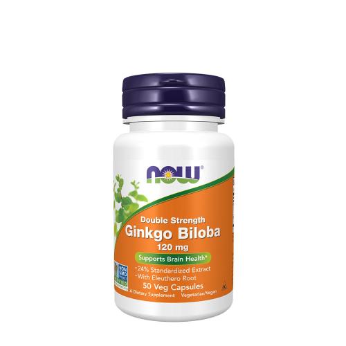 Now Foods Ginkgo Biloba, dvojitá sila 120 mg - silný extrakt z paprade (50 Veg Kapsula)