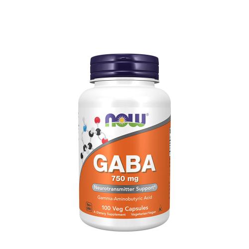 Now Foods GABA 750 mg - kyselina gama-aminomaslová (100 Veg Kapsula)