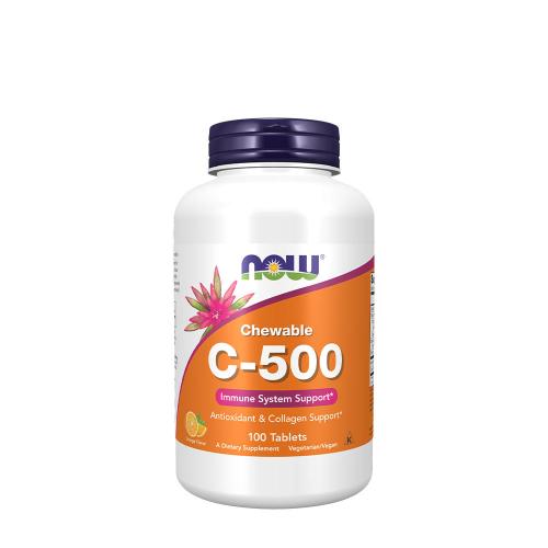 Now Foods Vitamín C 500 mg na žuvanie - Vitamín C-500 žuvacie tablety (100 Cucavá tableta, Pomaranč)