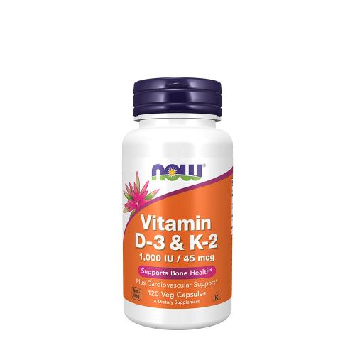 Now Foods Vitamín D3 a vitamín K2 (120 Veg Kapsula)
