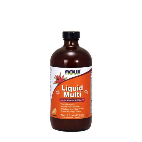 Now Foods Tekutý multivitamín - Liquid Multi (473 ml, Tropický pomaranč)