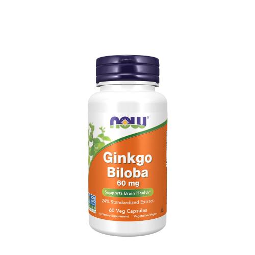 Now Foods Ginkgo Biloba - extrakt z papradia 60 mg (60 Veg Kapsula)