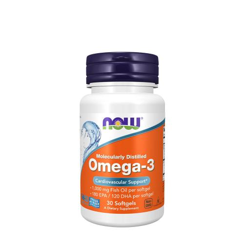 Now Foods Omega-3 rybí olej bez škodlivých látok (molekulárne destilovaný) (30 Mäkká kapsula)
