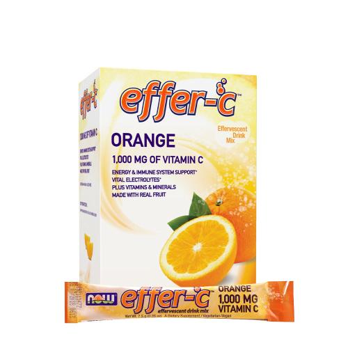 Now Foods Effer-C™ Vitamín C v prášku (30/Doboz, Pomaranč)