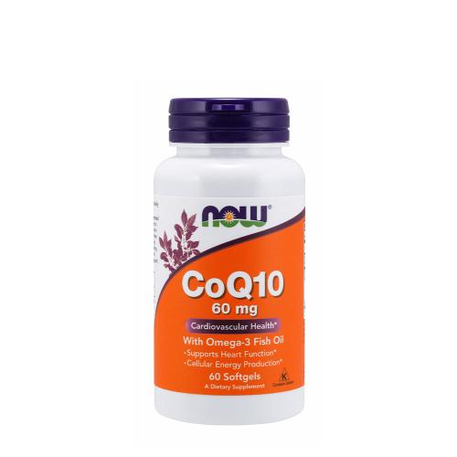 Now Foods Q10 koenzým Omega-3 s rybím olejom 60 mg (60 Mäkká kapsula)