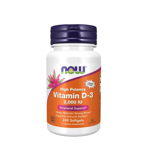 Now Foods Vitamín D 2000 IU (240 Mäkká kapsula)