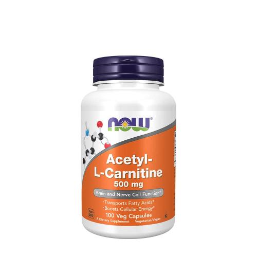 Now Foods Acetyl-L-karnitín 500 mg (100 Veg Kapsula)