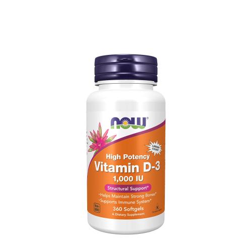 Now Foods Vitamín D 1000 IU (360 Mäkká kapsula)
