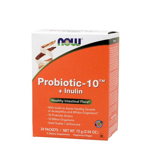Now Foods Probiotic-10™ + inulín - probiotiká s inulínom (24 Balenie)