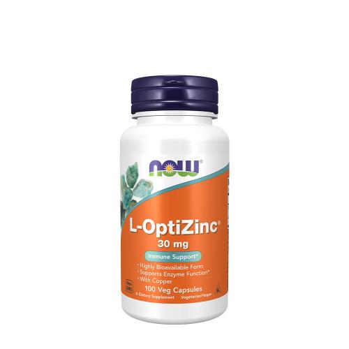 Now Foods Zinok - L-OptiZinc 30 mg (100 Veg Kapsula)