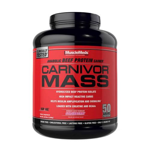 MuscleMeds Carnivor™ Mass - objemový prípravok na báze hovädzích bielkovín (2698 g, Jahoda)