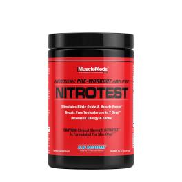   MuscleMeds Nitrotest Predtréningový booster s účinkom na zvýšenie hladiny testosterónu (474 g, Modrá malina)