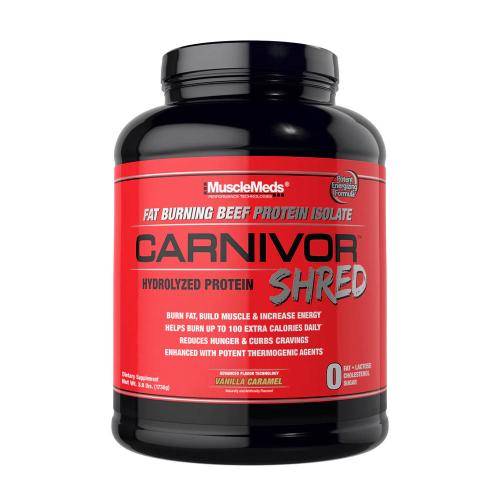 MuscleMeds Carnivor - Hovädzí proteín formula pre spaľovanie tukov a budovanie svalov (1736 g, Vanilkový karamel)