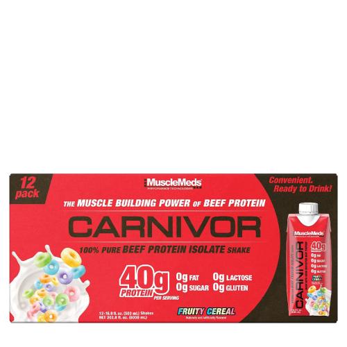 MuscleMeds Carnivor RTD Beef Protein Shake (12 Balenie, Fruity Cereal)