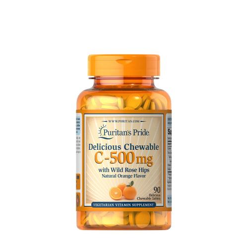 Puritan's Pride Vitamín C 500 mg so šípkami (90 Žuvacia tableta)