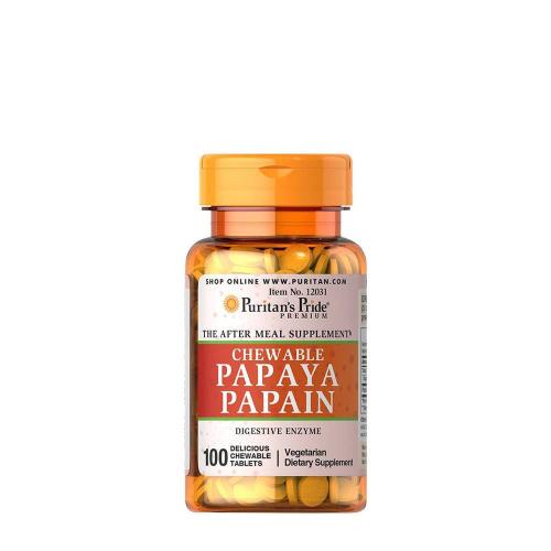 Puritan's Pride Papaya Papain - Žuvacie tablety s tráviacim enzýmom (100 Žuvacia tableta)