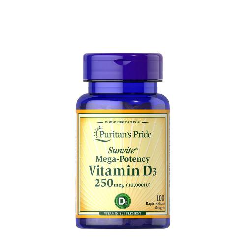 Puritan's Pride Vitamín D3 10000 IU (250 mcg) (100 Mäkká kapsula)