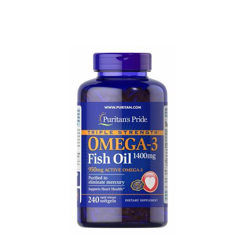 Puritan's Pride Omega-3 rybí olej - trojitá sila Omega-3 rybieho oleja 1400 mg (120 Mäkká kapsula)