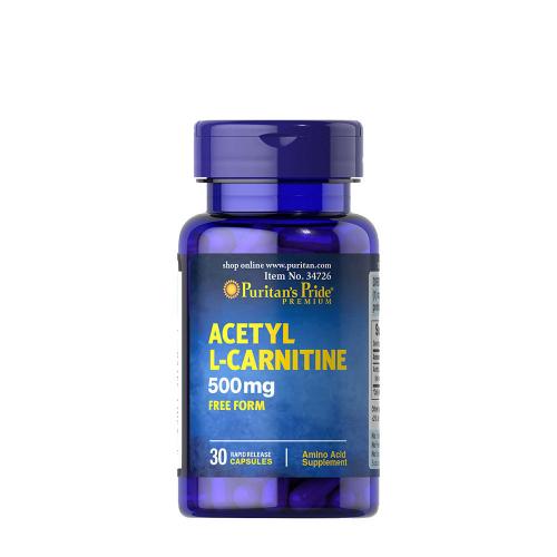 Puritan's Pride Acetyl-L-karnitín 500 mg (30 Kapsula)