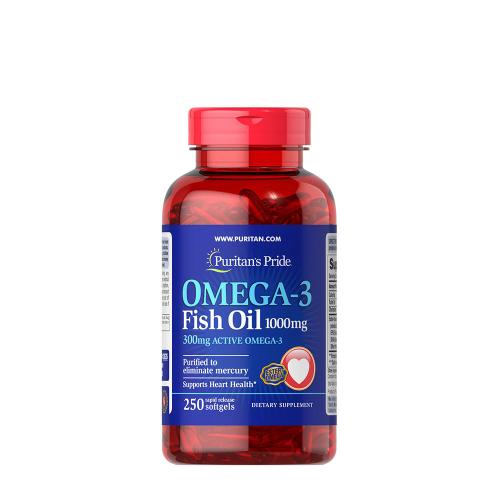 Puritan's Pride Omega-3 rybí olej 1000 mg (250 Mäkká kapsula)