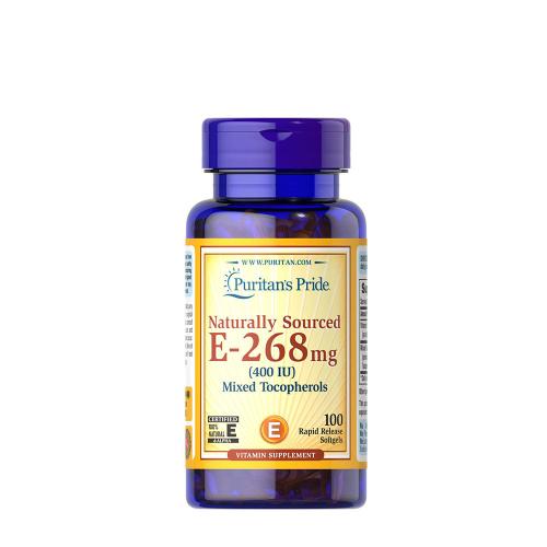 Puritan's Pride Vitamín E 400 IU (zmiešané prírodné tokoferoly) (100 Mäkká kapsula)