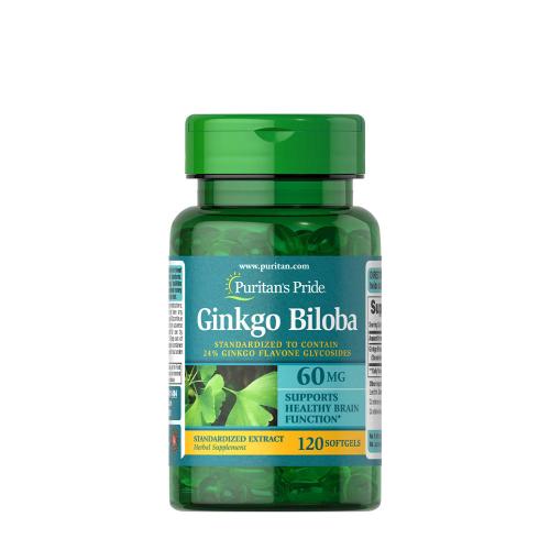 Puritan's Pride Ginkgo Biloba - extrakt z borovice papradia 60 mg (120 Mäkká kapsula)