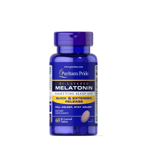 Puritan's Pride Melatonín 5 mg - vitamín na podporu spánku (60 Bi-Layered Tableta)