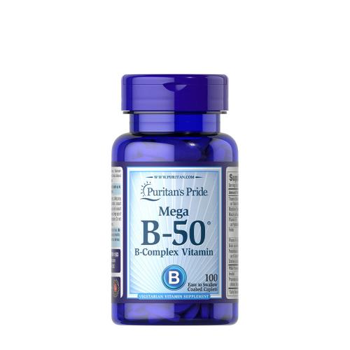 Puritan's Pride Komplex vitamínu B-50® (100 Potiahnuté Kapsula)