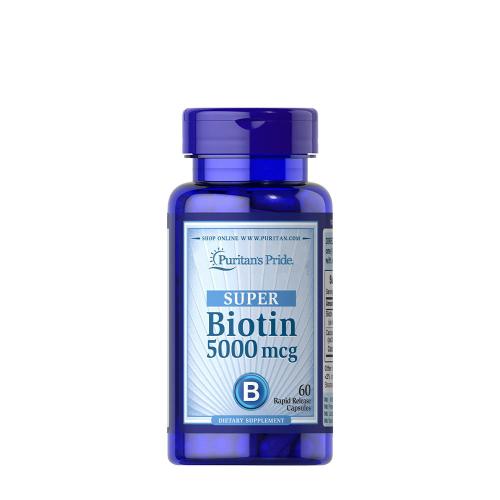 Puritan's Pride Biotín - vitamín B7, 5000 mcg kapsúl (60 Kapsula)
