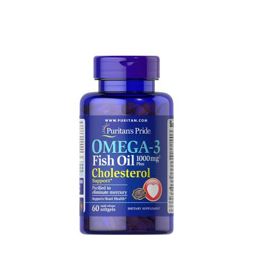 Puritan's Pride Omega-3 rybí olej na podporu cholesterolu  (60 Mäkká kapsula)