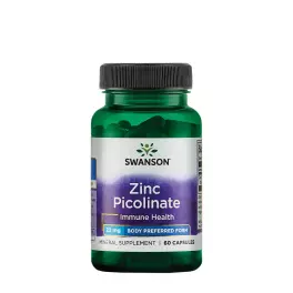   Swanson Pikolinát zinočnatý - telom preferovaná forma 22 mg - Zinc Picolinate - Body Preferred Form 22 mg (60 Kapsula)