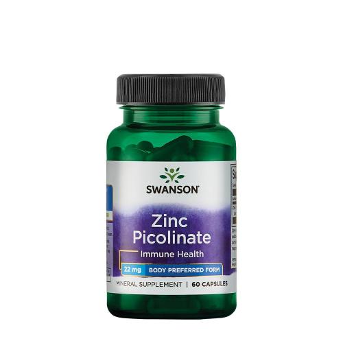 Swanson Pikolinát zinočnatý - telom preferovaná forma 22 mg - Zinc Picolinate - Body Preferred Form 22 mg (60 Kapsula)
