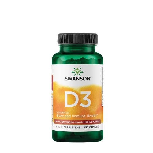 Swanson SWANSON VITAMÍN D3 - VYŠŠIA SÍLA 2 000 IU (250 kapsúl) - SWANSON VITAMIN D3 - HIGHER POTENCY 2,000 IU (250 Capsules) (250 Kapsula)