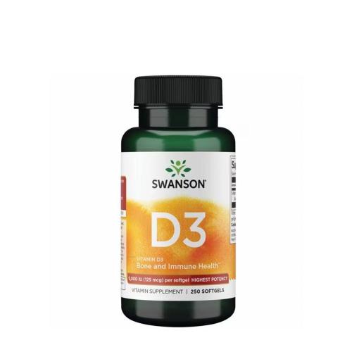 Swanson Vitamín D3 - Vitamin D3 (250 Mäkká kapsula)