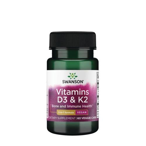 Swanson Vitamins D3 & K2  (60 Kapsula)