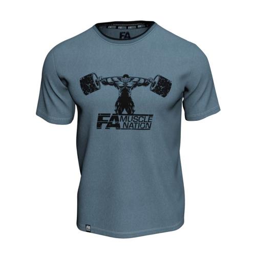 FA - Fitness Authority Tréningové tričko (veľkosť: S) - T-Shirt Double Neck (S, Modrý)