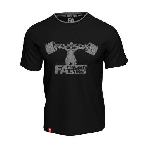 FA - Fitness Authority Tréningové tričko (veľkosť: S) - T-Shirt Double Neck (S, Čierna)