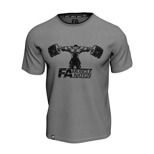 FA - Fitness Authority Tréningové tričko (veľkosť: S) - T-Shirt Double Neck (S, Sivá)