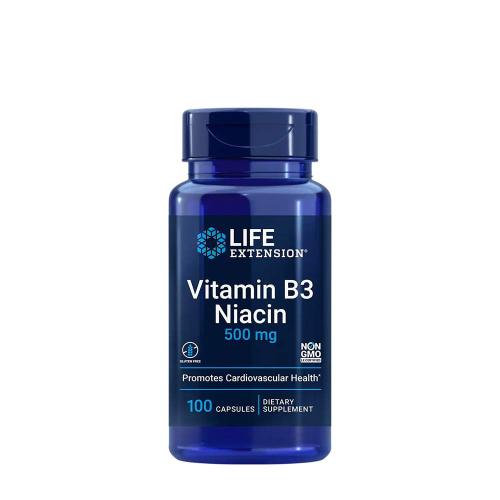 Life Extension Vitamín B3 (niacín) 500 mg (100 Veg Kapsula)