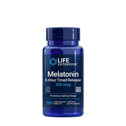 Life Extension Tablety s 6-hodinovým vstrebávaním melatonínu (300 mcg) (100 Veg Tableta)