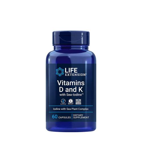 Life Extension Vitamíny D a K s morským jódom (60 Kapsula)