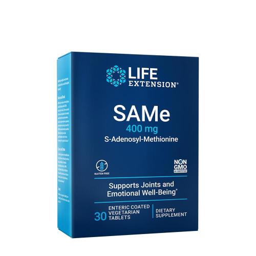 Life Extension Zlepšovač nálady SAMe (S-adenozylmetionín) 400 mg (30 Tableta)