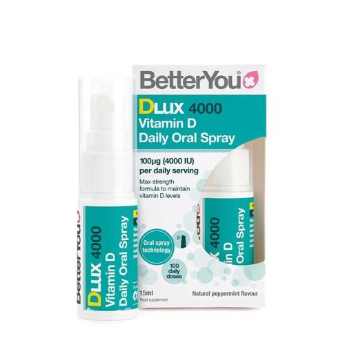 BetterYou Dlux Vitamín D 4000 IU ústny sprej (15 ml, Prírodná mäta pieporná)