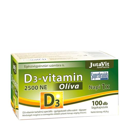 JutaVit Vitamin D3 2500 IU Oliva softgel (100 Mäkká kapsula)