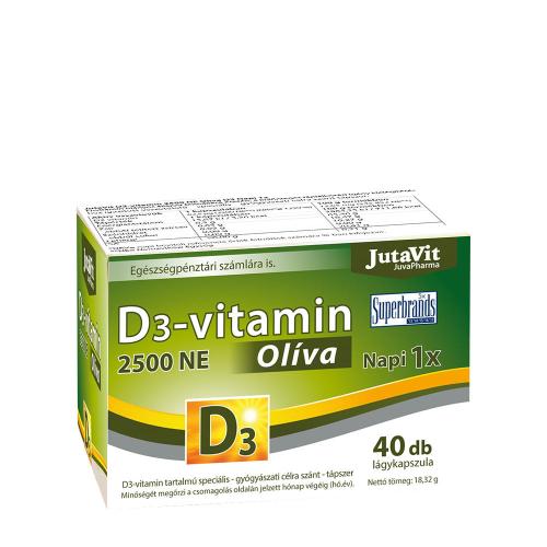 JutaVit Vitamin D3 2500 IU Oliva softgel (40 Mäkká kapsula)