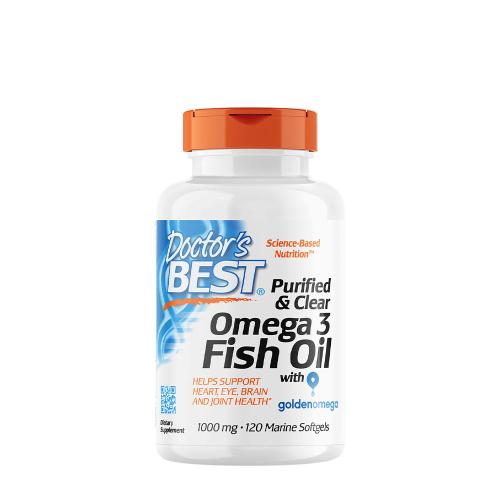 Doctor's Best Purified Omega 3 Fish Oil 1000 mg - Purified & Clear Omega 3 Fish Oil 1000 mg (120 Tengeri Mäkká kapsula)